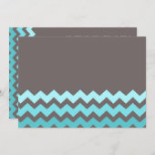 ブルーグレーシェブロンカスタムベビーシャワー招待状 招待状 (正面/裏面)
