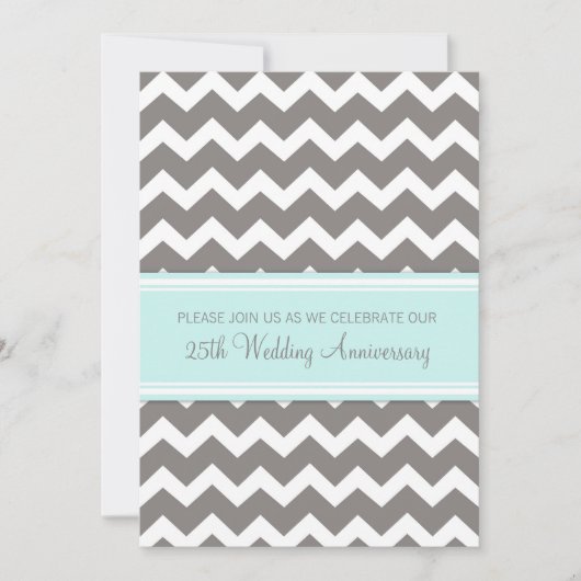 ブルーグレーシェブロン25周年招待状 招待状 (正面)