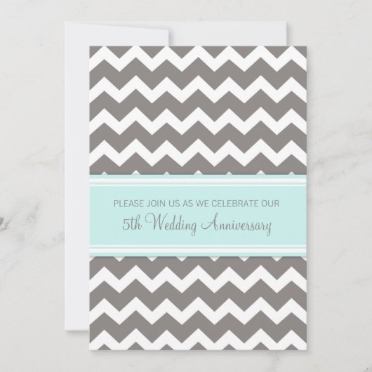 ブルーグレーシェブロン5周年招待状 招待状 (正面)