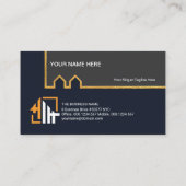 ブルーグレーシェーズ金ゴールド建物ラインホーム修理 名刺 (裏面)