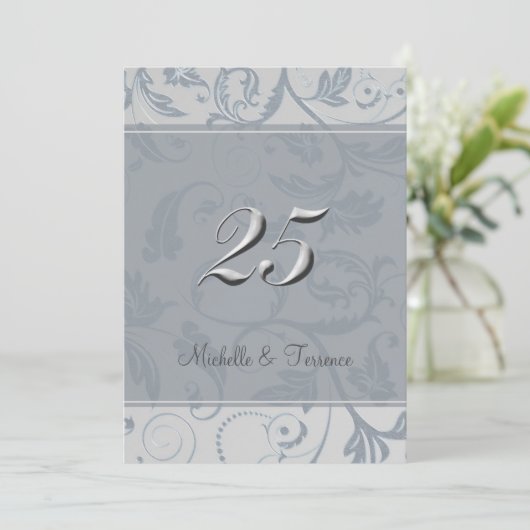 ブルーグレーシルバーアニバーサバーズパーティの招待状 招待状 (スタンド正面)