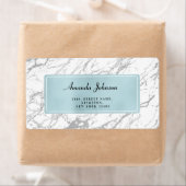 ブルーグレーシルバーマーブル差出人住所ラベル ラベル (インサイチュ)