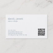 ブルーグレーシンプルのインテリアデザインロゴ 名刺 (裏面)