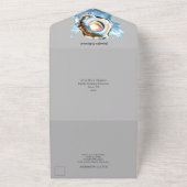 ブルーグレーシーシェルパールオイスターシェルビーチシック オールインワン招待状 (外側)