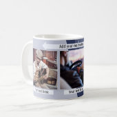 ブルーグレージオメトリックデザインフォトマグカップ コーヒーマグカップ (正面左)