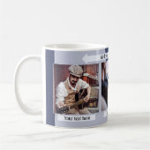 ブルーグレージオメトリックデザインフォトマグカップ コーヒーマグカップ (左)