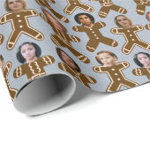 ブルーグレージンジャーブレッドフレンズ&ファミリーホリデー ラッピングペーパー (ロールコーナー)