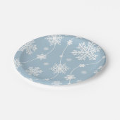 ブルーグレースノーフレークスウィンターワンダーランドホリデー ペーパープレート (アングル)