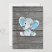 ブルーグレーゾウさん招待状 編集可能 招待状 (裏面)