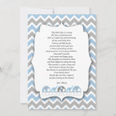 ブルーグレーゾウ赤ちゃんシャワーありがとう サンキューカード (正面)