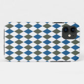 ブルーグレーダイヤモンドモザイクパターン Case-Mate iPhoneケース (裏面(横))