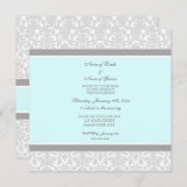 ブルーグレーダマスク婚約パーティ招待状 招待状 (正面/裏面)