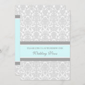 ブルーグレーダマスク結婚式の誓い更新招待状 招待状 (正面/裏面)