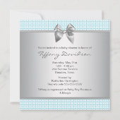 ブルーグレーチェックボーイシャワー 招待状 (裏面)