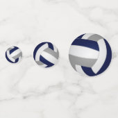 ブルーグレーチームカラーキッズバレーボールパーティー コンフェッティ (裏面)