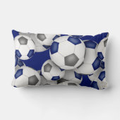 ブルーグレーチームカラーサッカーボールの多く ランバークッション (裏面)