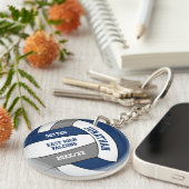 ブルーグレーチームカラーズカスタムボーイズバレーボール キーホルダー (正面右)