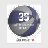 ブルーグレーチームカラーズガールズバスバスケットボール シール (シート)