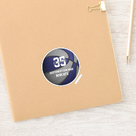 ブルーグレーチームカラーズガールズバスバスケットボール シール