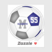 ブルーグレーチームカラーズガールズボーイズサッカー シール (シート)