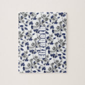 ブルーグレーチームカラーズガールズボーイズサッカー ジグソーパズル (縦)