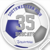 ブルーグレーチームカラーズボーイズサッカー シール (正面)