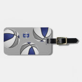 ブルーグレーチームカラーバスケットボールアスリート ラゲッジタグ (正面横)