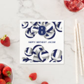 ブルーグレーチームカラーバレーボールキッズスポーツ スタンダードカクテルナプキン (インサイチュ)