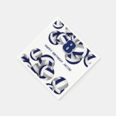 ブルーグレーチームカラーバレーボールキッズスポーツ スタンダードカクテルナプキン (角)