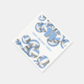 ブルーグレーチームカラーバレーボールキッズスポーツ スタンダードカクテルナプキン (角)