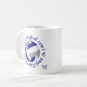 ブルーグレーチームカラーバレーボールコート幸せ場所 コーヒーマグカップ (正面左)