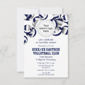 ブルーグレーチームカラーバレーボールシーズン 招待状 (正面)