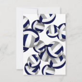 ブルーグレーチームカラーバレーボールシーズン 招待状 (裏面)