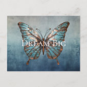 ブルーグレーテクスチャバタフライ ポストカード (正面)