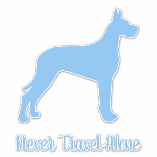 ブルーグレートダーネドッグカーデカール、ビニールシール シール (正面)