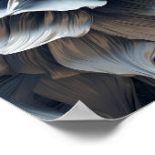 ブルーグレートーン抽象芸術アートプリント ポスター (角)