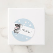 ブルーグレーハートバニーベビーシャワーメッセージカード フェイバータグ (インサイチュ)
