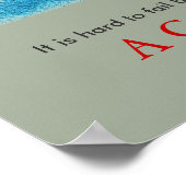 ブルーグレーバスケッやる気を起こさせるプユニーク ポスター (角)