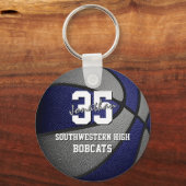 ブルーグレーバスケットチームカラー キーホルダー (正面)