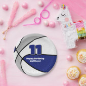 ブルーグレーバスケットボールチームカラーズスポーツパーティー ペーパープレート (パーティー)