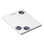 ブルーグレーバスケットボールチームカラー名前をカスタムする ノートパッド (アングル)