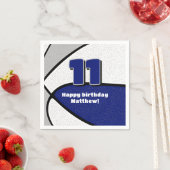 ブルーグレーバスケットボール女子ボーズスポーツパーティー スタンダードカクテルナプキン (インサイチュ)