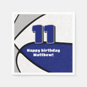 ブルーグレーバスケットボール女子ボーズスポーツパーティー スタンダードカクテルナプキン (正面)