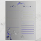ブルーグレーバタフライフローラゲストブック紙 (正面)