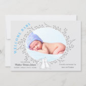 ブルーグレーバニー男の赤ちゃん誕生 案内状 (正面)