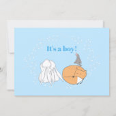 ブルーグレーバニー男の赤ちゃん誕生 案内状 (裏面)