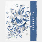 ブルーグレーバレーボールが女の子スポーツ用の装飾をスター フリースブランケット (正面)