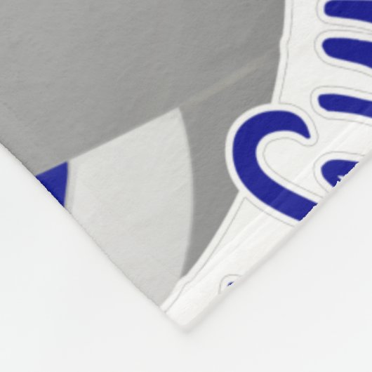 ブルーグレーバレーボールコートハッピープレイスタイポグラフィ フリースブランケット (角)