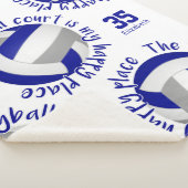 ブルーグレーバレーボールコートhappy placeタイポグラフィ シェルパブランケット (3/4)