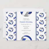 ブルーグレーバレーボールチーム女子バースデーパーティー 招待状 (正面)